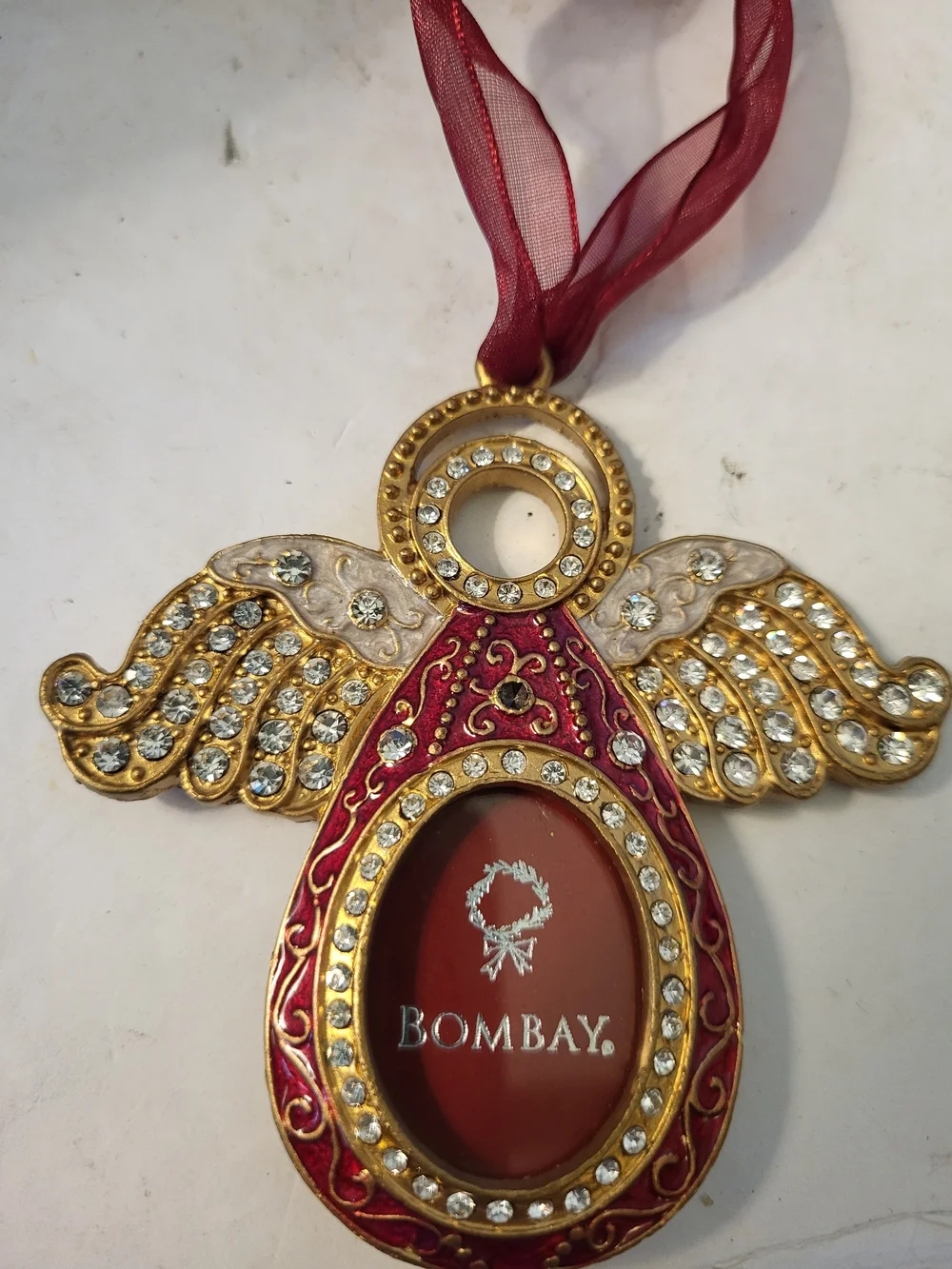 Bombay/Aaron Bros  Angel Photo Frame Ornaments Vintage NOS